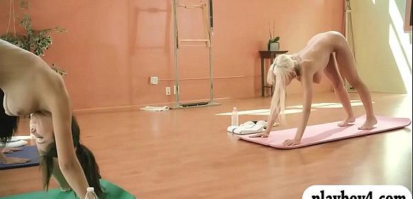  Lovely hotties and trainer hot yoga session while theyre nude